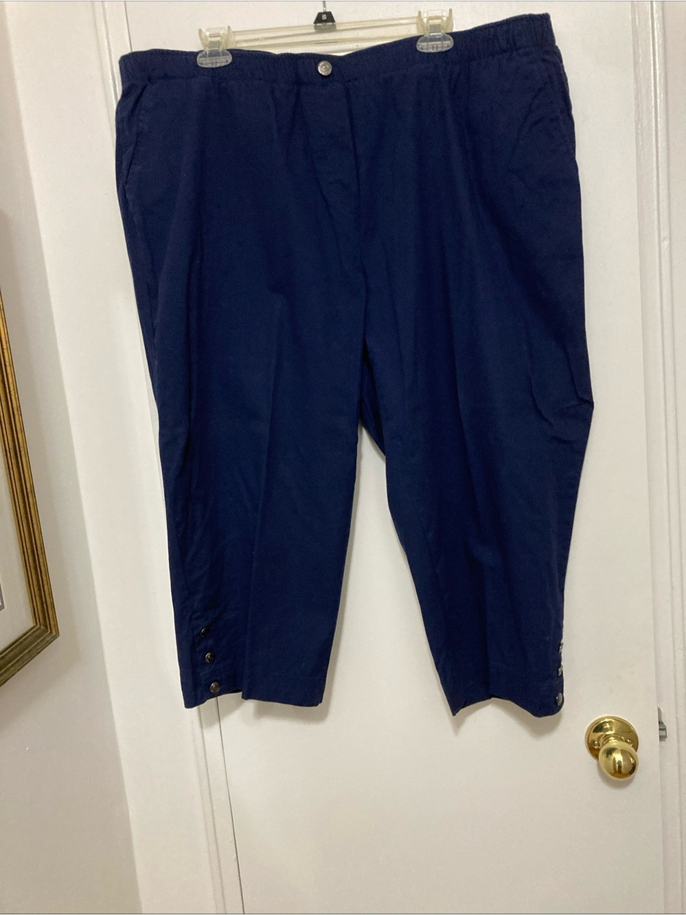 Cathy Daniels Women's Navy Blue Capri Pants/Size 2X/Pull On/Side Accents